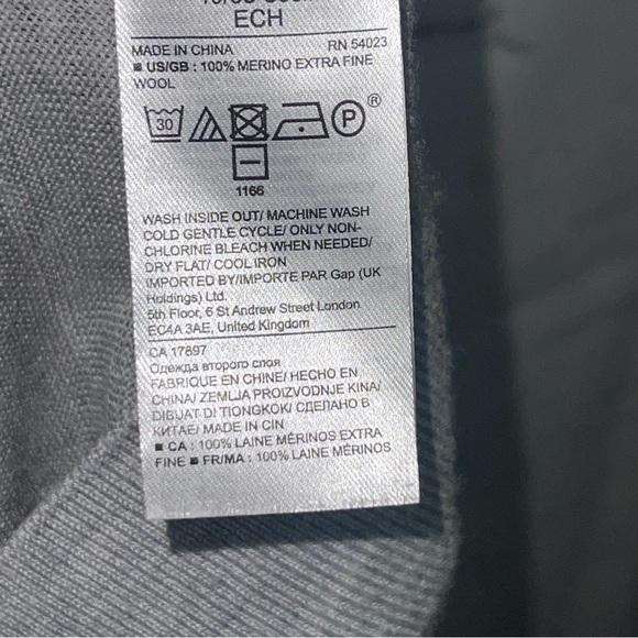 Banana Republic grey merino wool crew neck sweater with split sleeve detail XS - Picture 3 of 6